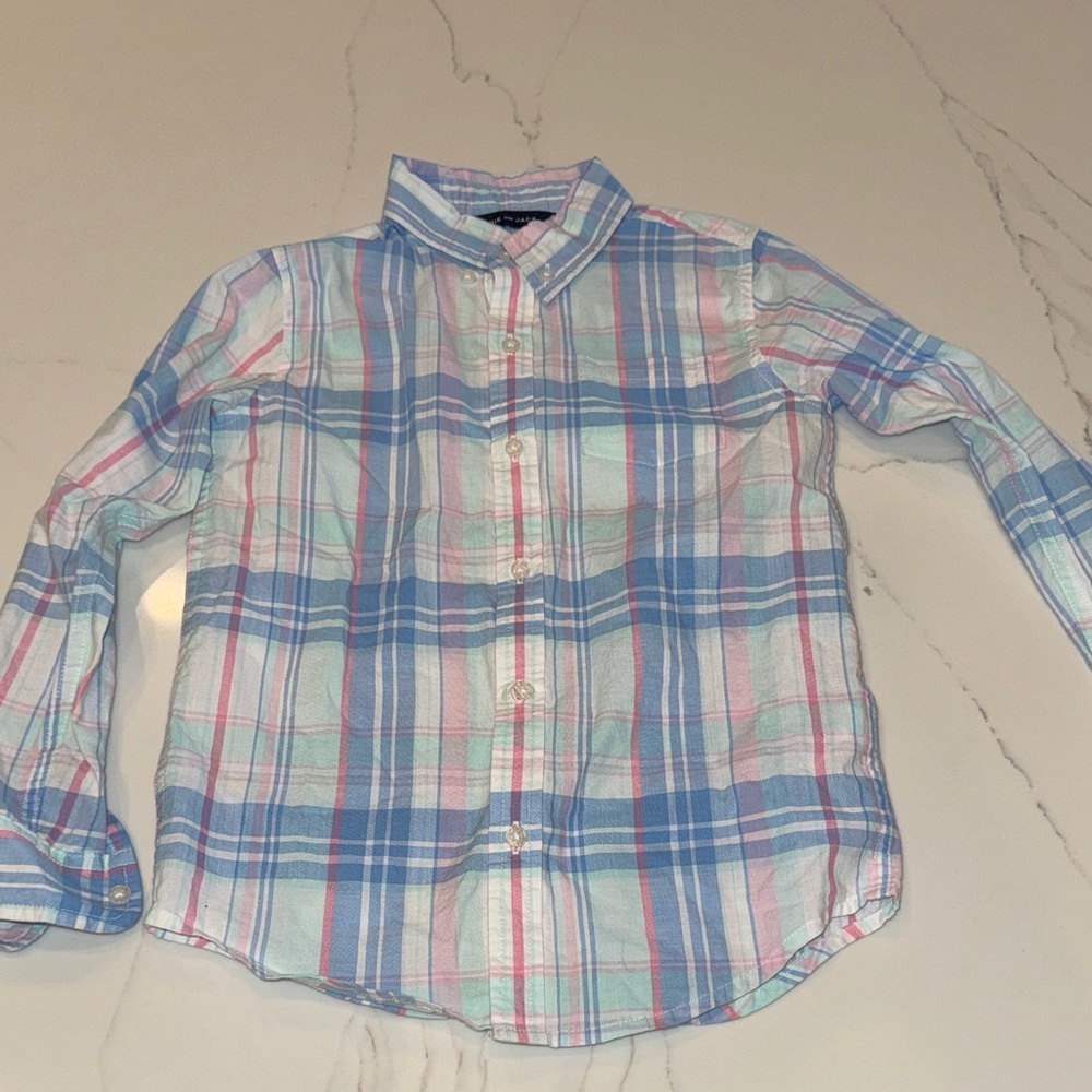 Janie and Jack Pastel Plaid Button Down Shirt